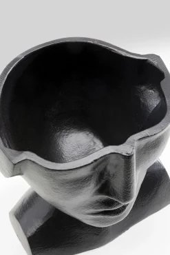 Online KARE Design Wazon aluminiowy czarny motyw twarzy 17x17 cm - KARE