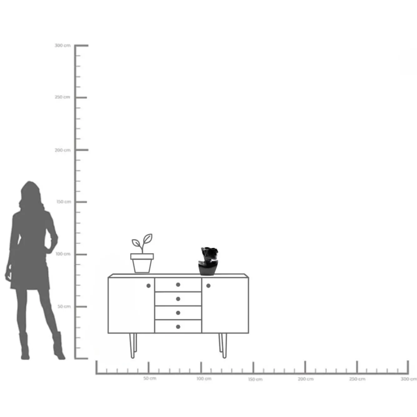 Online KARE Design Wazon aluminiowy czarny motyw twarzy 20x27 cm - KARE