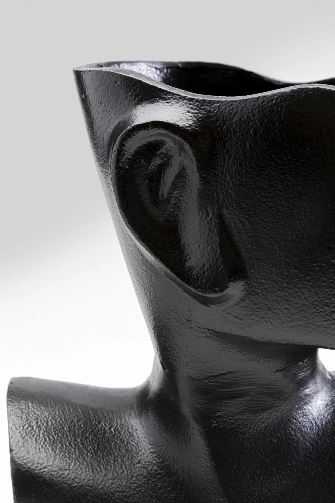 Online KARE Design Wazon aluminiowy czarny motyw twarzy 20x27 cm - KARE