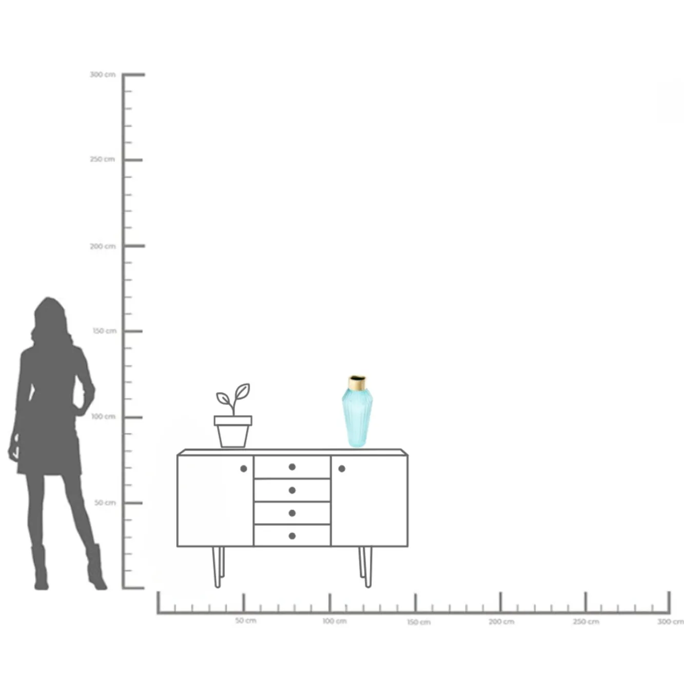 Fashion KARE Design Wazon Barfly Ø18x43 cm jasnoniebieski - KARE