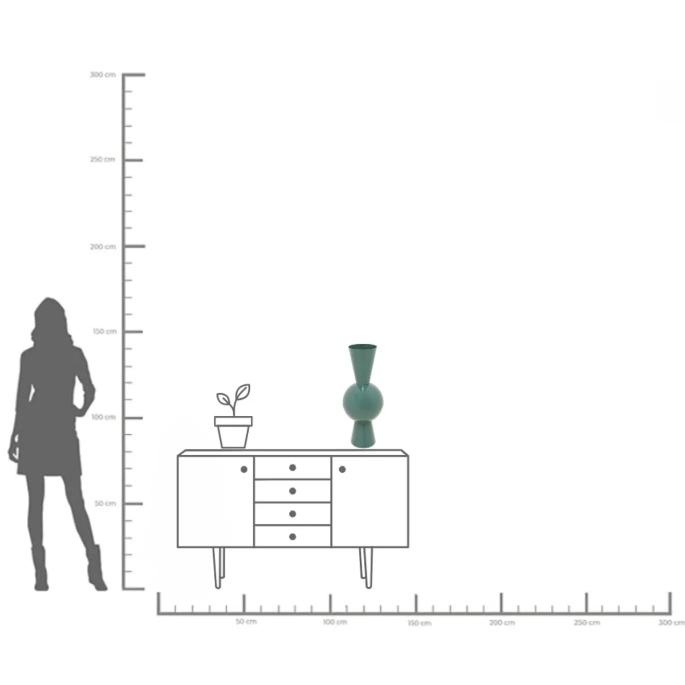 Online KARE Design Wazon Blow niebieskozielony 60cm - KARE