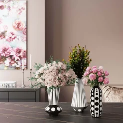 New KARE Design Wazon Brillar Cylinder Ø22x44 cm czarno-biały - KARE