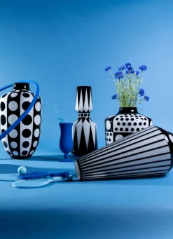 New KARE Design Wazon Brillar Cylinder Ø22x44 cm czarno-biały - KARE