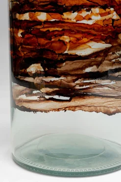 New KARE Design Wazon brązowo-transparentny szkło z recyklingu Ø15x40 cm burza piaskowa - KARE