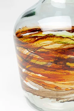 New KARE Design Wazon brązowo-transparentny szkło z recyklingu Ø18x30 cm burza piaskowa - KARE