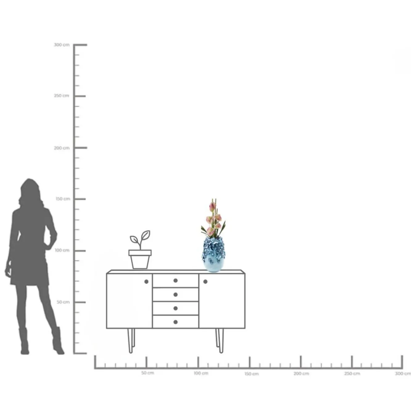 Clearance KARE Design Wazon Butterflies 23x36 cm jasnoniebieski - KARE