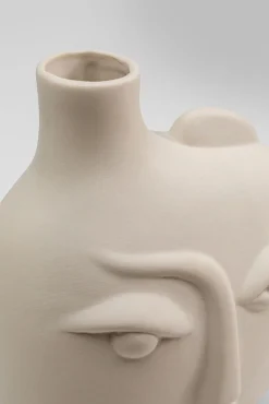 Hot KARE Design Wazon ceramiczny beżowy twarz abstrakcyjna 13x16 cm - KARE