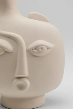 Hot KARE Design Wazon ceramiczny beżowy twarz abstrakcyjna 13x16 cm - KARE