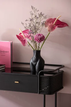 New KARE Design Wazon czarny z motywem ludzkiego ciała ceramiczny 16x22 cm - KARE