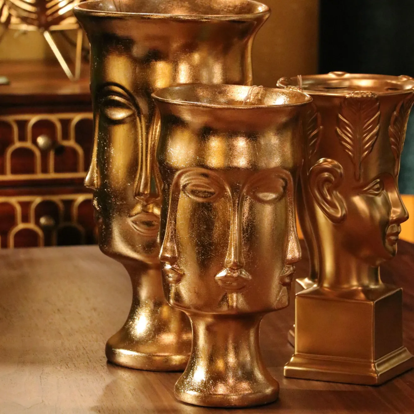 Fashion KARE Design Wazon dekoracyjny Rosto Ø12x25 cm złoty - KARE