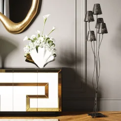 New KARE Design Wazon dekoracyjny w kształcie liścia miłorzębu biały 26 x 18 cm - KARE