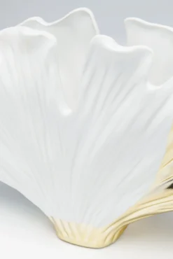 New KARE Design Wazon dekoracyjny w kształcie liścia miłorzębu biały 26 x 18 cm - KARE