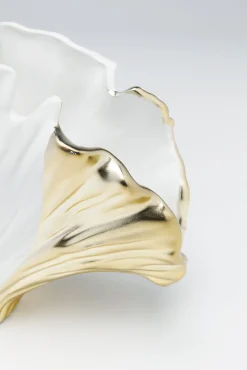 New KARE Design Wazon dekoracyjny w kształcie liścia miłorzębu biały 26 x 18 cm - KARE