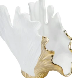 Discount KARE Design Wazon Gingo Elegance 45x32 cm biało-złoty - KARE