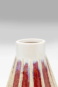Online KARE Design Wazon kamionkowy do salonu czerwono-beżowy Ø16x24 cm - KARE