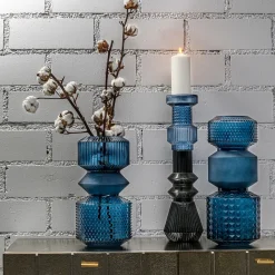 Fashion KARE Design Wazon Marvelous Duo Ø18x36 cm niebieski - KARE