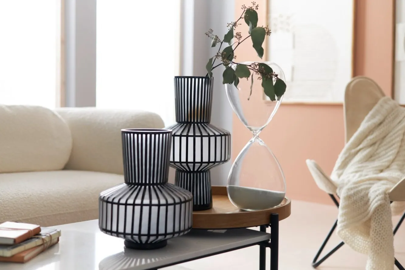 New KARE Design Wazon Roulette ∅25x31 cm biało-czarny - KARE