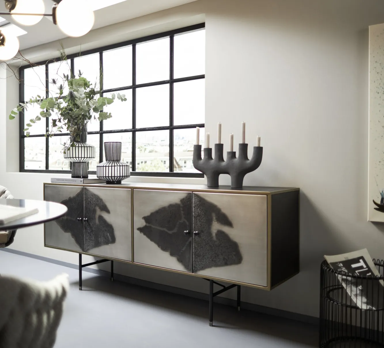 New KARE Design Wazon Roulette ∅25x31 cm biało-czarny - KARE