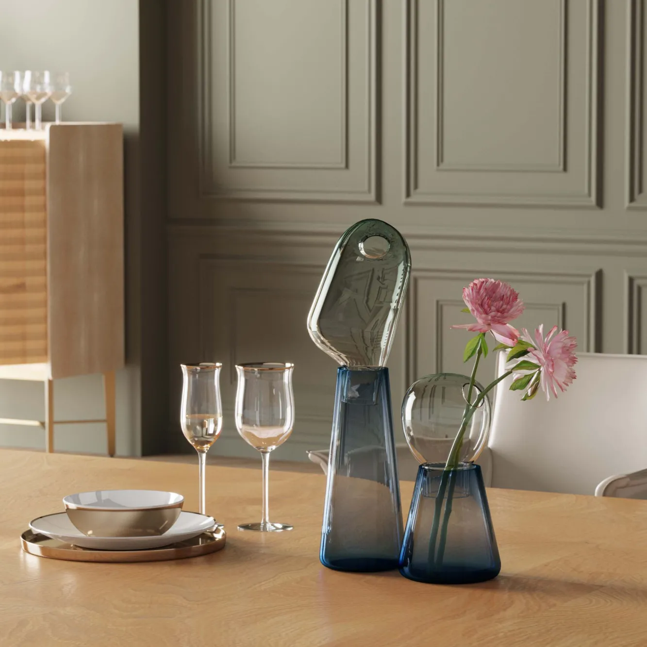 Fashion KARE Design Wazon Skittle 14x49 cm niebiesko-zielony - KARE