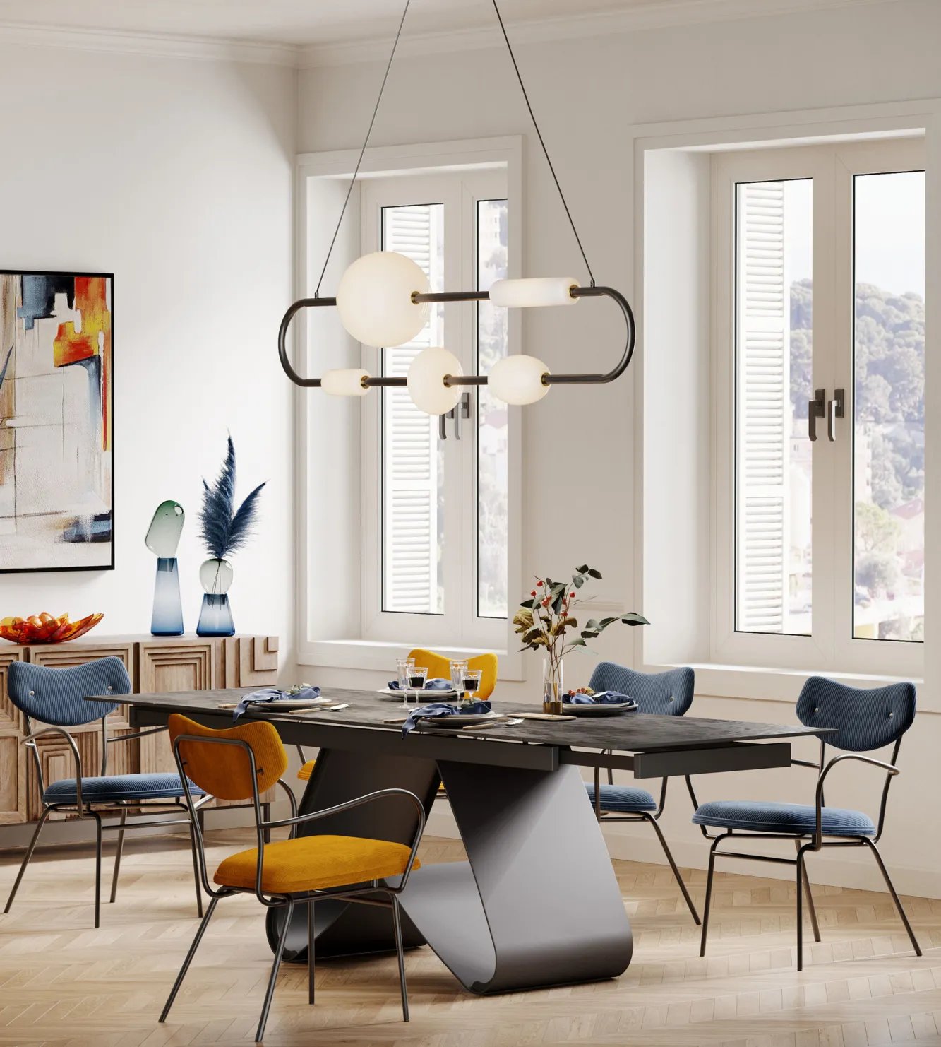 Fashion KARE Design Wazon Skittle 14x49 cm niebiesko-zielony - KARE