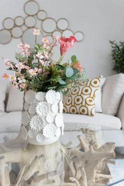 New KARE Design Wazon Sunflowers biały 30cm - KARE