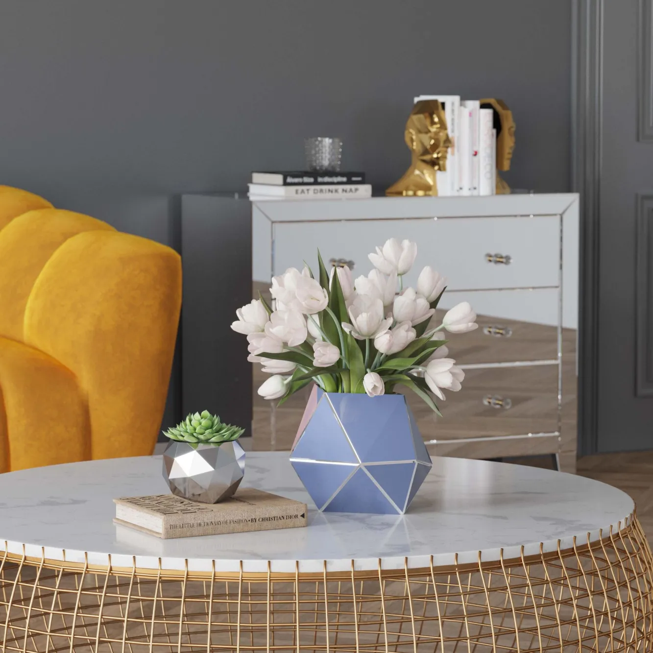 Discount KARE Design Wazon szklany Art Pastel 19x14 cm niebieski - KARE