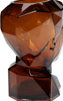 Hot KARE Design Wazon szklany brązowy nowoczesny motyw twarzy 24x30 cm - KARE