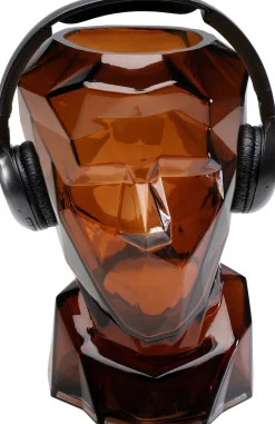 Hot KARE Design Wazon szklany brązowy nowoczesny motyw twarzy 24x30 cm - KARE