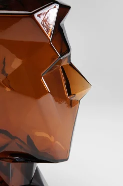 Hot KARE Design Wazon szklany brązowy nowoczesny motyw twarzy 24x30 cm - KARE