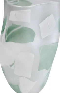 Sale KARE Design Wazon szklany do salonu zielone wzory 19x29 cm - KARE