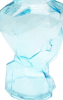 Fashion KARE Design Wazon szklany jasnoniebieski nowoczesny motyw twarzy 24x30 cm - KARE