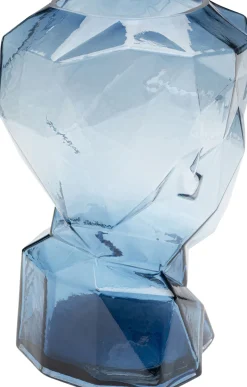 Online KARE Design Wazon szklany niebieski nowoczesny motyw twarzy 24x30 cm - KARE