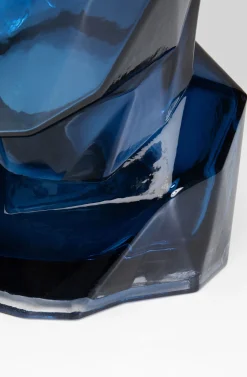 Online KARE Design Wazon szklany niebieski nowoczesny motyw twarzy 24x30 cm - KARE