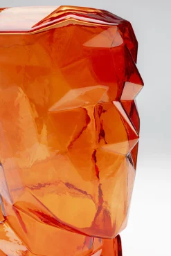 Discount KARE Design Wazon szklany pomarańczowy nowoczesny motyw twarzy 24x30 cm - KARE