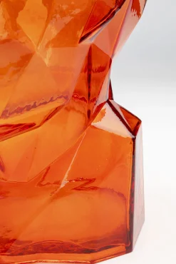 Discount KARE Design Wazon szklany pomarańczowy nowoczesny motyw twarzy 24x30 cm - KARE