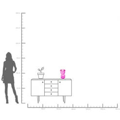 New KARE Design Wazon szklany różowy nowoczesny motyw twarzy 24x30 cm - KARE