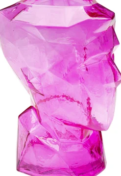 New KARE Design Wazon szklany różowy nowoczesny motyw twarzy 24x30 cm - KARE