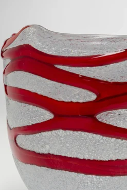 Sale KARE Design Wazon szklany srebrno-czerwony Ø20x19 cm - KARE