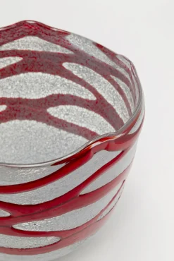 Sale KARE Design Wazon szklany srebrno-czerwony Ø20x19 cm - KARE