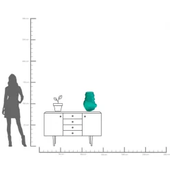 Fashion KARE Design Wazon szklany turkusowy do salonu 34x47 cm - KARE