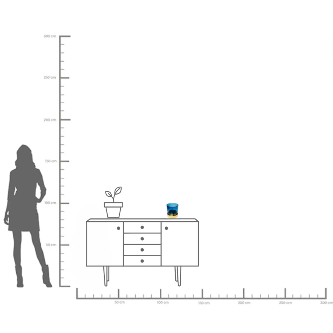 Fashion KARE Design Wazon szklany w kolorze niebieskim Ø18x18 cm - KARE