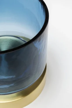 Fashion KARE Design Wazon szklany w kolorze niebieskim Ø18x18 cm - KARE