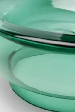 Outlet KARE Design Wazon szklany w kolorze zielonym okrągły Ø32x13 cm - KARE