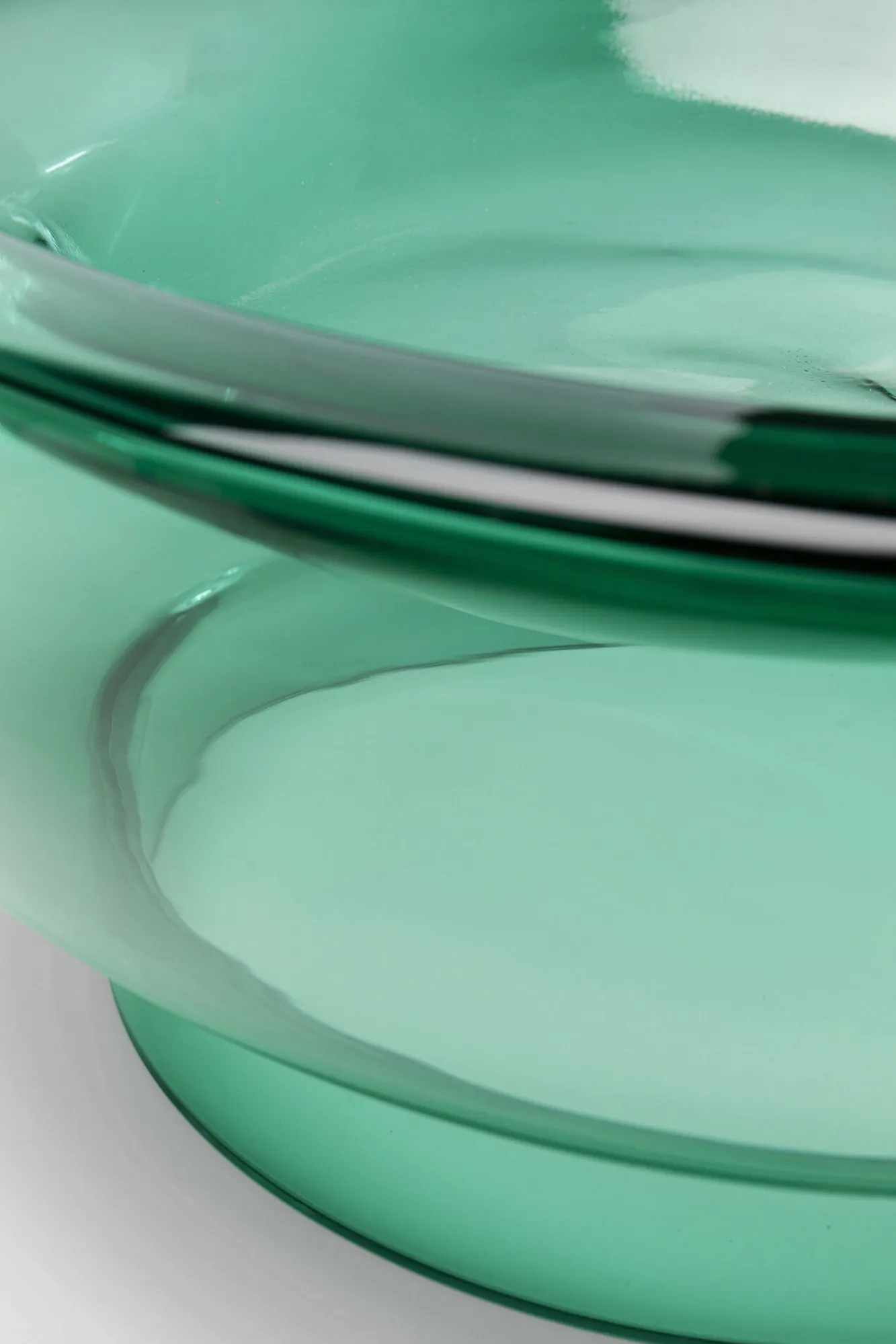 Outlet KARE Design Wazon szklany w kolorze zielonym okrągły Ø32x13 cm - KARE