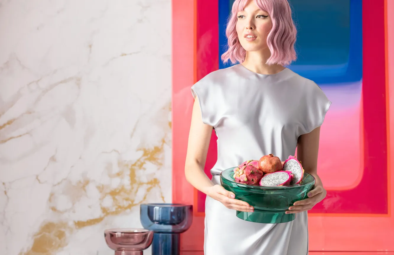 Outlet KARE Design Wazon szklany w kolorze zielonym okrągły Ø32x13 cm - KARE