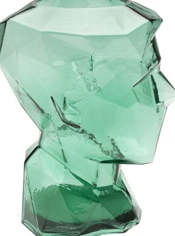 Clearance KARE Design Wazon szklany zielony nowoczesny motyw twarzy 24x30 cm - KARE