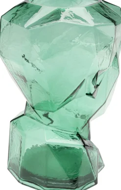 Clearance KARE Design Wazon szklany zielony nowoczesny motyw twarzy 24x30 cm - KARE