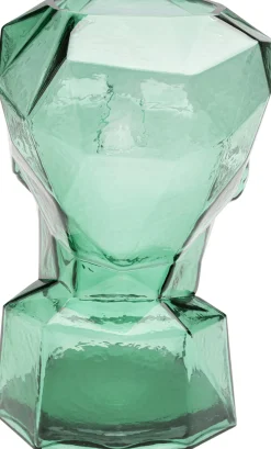 Clearance KARE Design Wazon szklany zielony nowoczesny motyw twarzy 24x30 cm - KARE