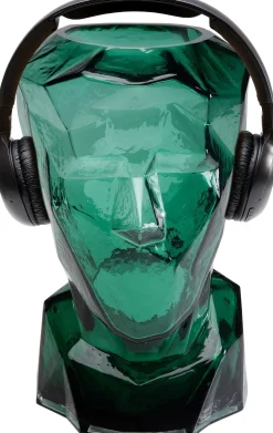 Clearance KARE Design Wazon szklany zielony nowoczesny motyw twarzy 24x30 cm - KARE