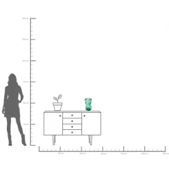 Clearance KARE Design Wazon szklany zielony nowoczesny motyw twarzy 24x30 cm - KARE